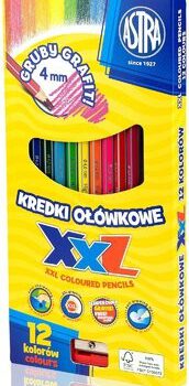 ASTRA Kredki Astra Ołówkowe Hexagonalne 12 Kolorów Grafit 4Mm