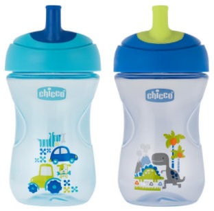 Chicco Kubek niekapek z ustnikiem w kształcie słomki Boy 266 ml : Kolor - Turkusowy