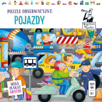 Edgard PUZZLE OBSERWACYJNE POJAZDY + PLAKAT XXL KAPITAN NAUKA