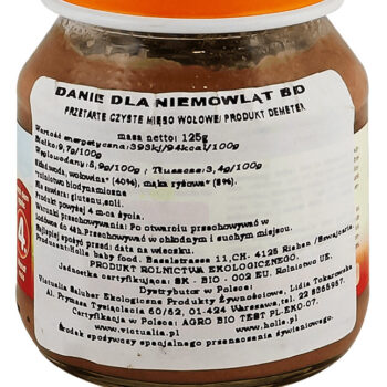 Holle Danie BIO - mięso wołowe - bez glutenu, soli, mleka i drożdży po 4 miesiącu