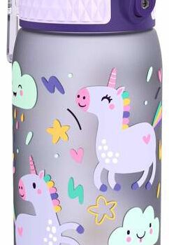 ION8 ION8 - Bidon do szkoły dla dzieci, Unicorns, 400ml, efekt oszronienia, RECYCLON I8350FPPUNI