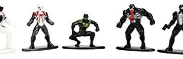 Jada Toys Marvel Spider-Man 5er Pack  Nano metalfigs 4 cm figurka do zbierania 99253 wiernie oddaje, wykonany z wysokiej jakości diecast-metalowe, małe figurki nadaje się idealnie do każdego kolekcjonera