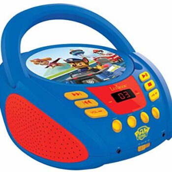 Lexibook Paw Patrol Boombox odtwarzacz CD, gniazdo wejściowe AUX, zasilanie AC lub akumulator, niebieski / czarny, RCD108PA_10