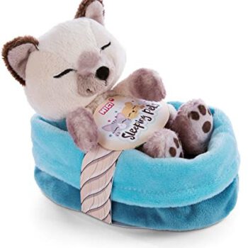 Nici Przytulanka Kot w Koszyku 12 cm Sleeping Pets Przytulanki Koty Syjamskie dla Dziewczynek, Chłopców i Niemowląt Puszyste Pluszaki do Zabawy, Zbierania i Przytulania Przytulny Pluszak 47893