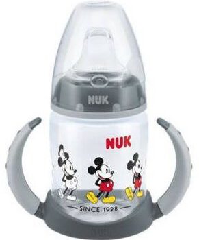 NUK Butelka niekapek Disney Miki ze wskaźnikiem temperatury 743944B 6-18m szara, 150ml >> WYSYŁKA W 24H