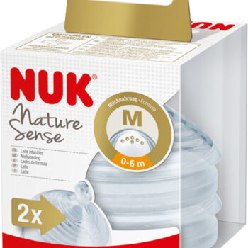 NUK NUK Nature Sense Smoczek silikon M 6 otwory 0-6m) rozmiar 1 2 szt.)