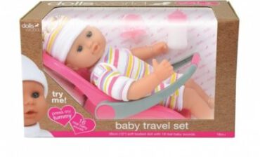 Peterkin Lalka bobas 30 cm Baby Travel Set 8866