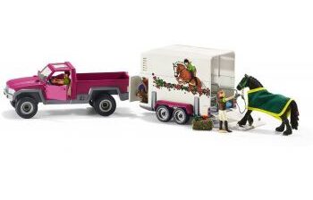 Schleich Pick-Up z przyczepą dla konia + figurki i akcesoria 42346