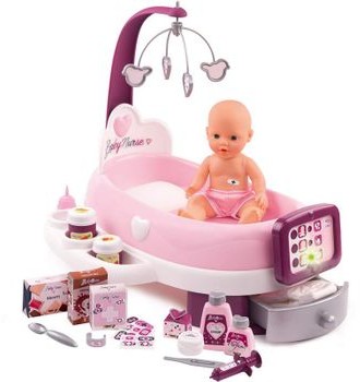 Smoby Baby Nurse Kącik Opiekunki Łóżeczko Elektroniczny Tablet + Lalka 220347