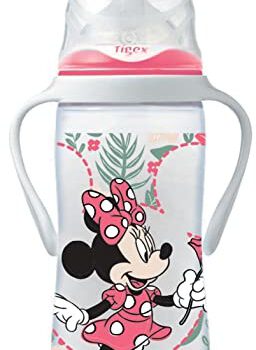 Tigex Tigex 3-biegowa butelka dla niemowląt z wyjmowanymi uchwytami | +6 miesięcy | 300 ml | smoczek silikonowy | antykolkowy | Wolna od BPA | Disney Minnie Mouse