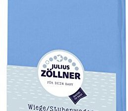 Zollner Julius 8330013300 Jersey prześcieradło z gumką do kołyski 90 x 40 i wózków wiklinowych, kolor: niebieski